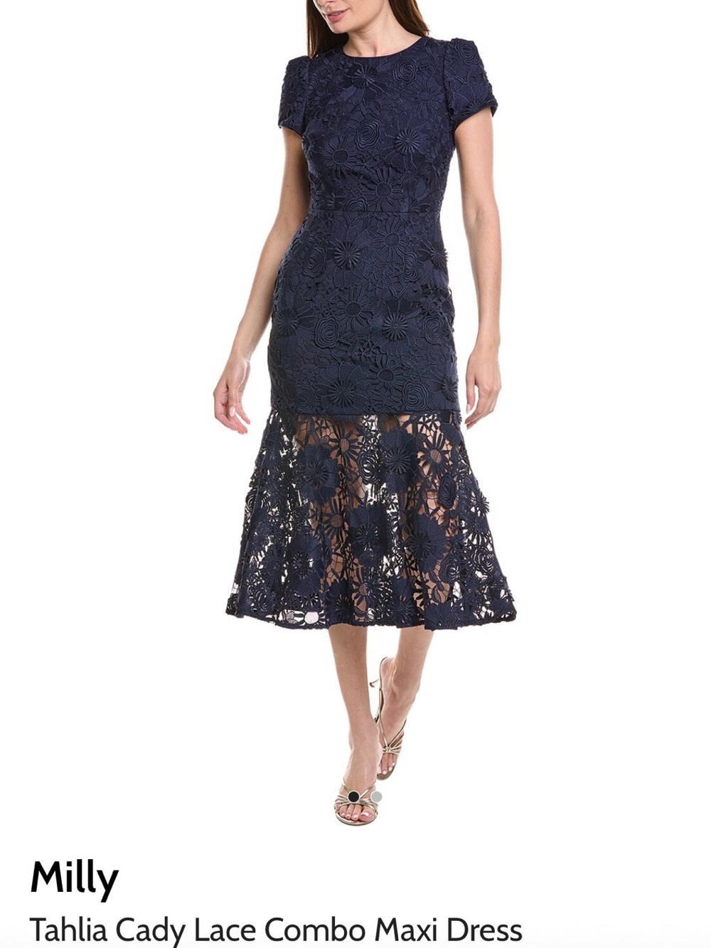 NWT Milly Navy Floral Lace Midi-Maxi Dress - still in box, never opened!